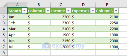 Copy Table from PDF to Excel with Formatting by Importing (Result)