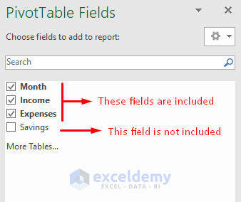 Add or Remove a Field to Pivot Table.