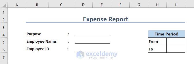 Add Basic Information in the Expense Report
