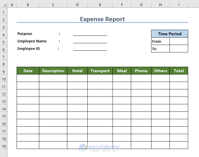 Add Columns for Expense Report