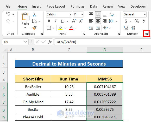 Using Custom Format to Convert Decimal to Minutes and Seconds