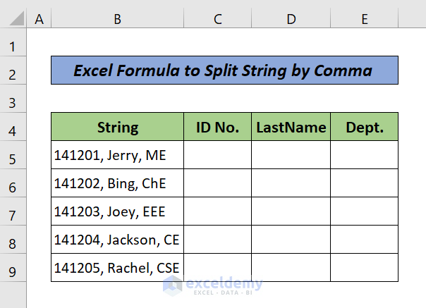 5 Examples to Split String by Comma with Excel Formula