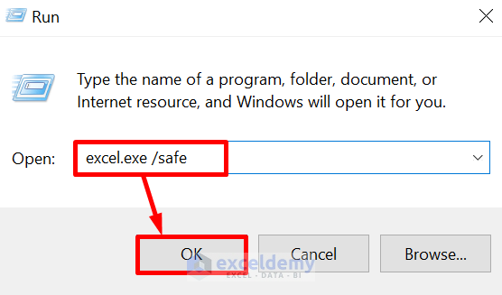Open Excel in Safe Mode (Excel Not Responding When Opening File)