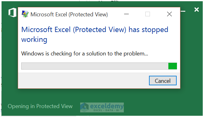excel opening in protected view stuck