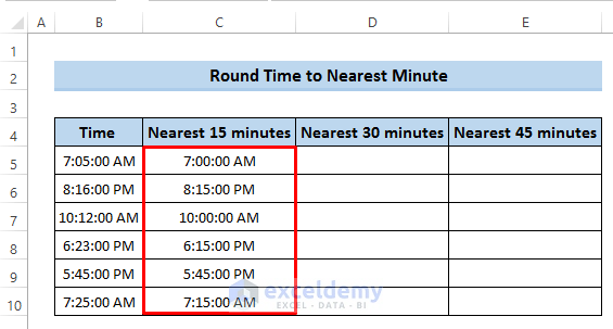 Excel Round Time to Nearest Minute Using FLOOR Function
