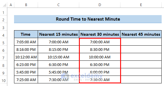 Excel Round Time to Nearest Minute Using ROUND Function