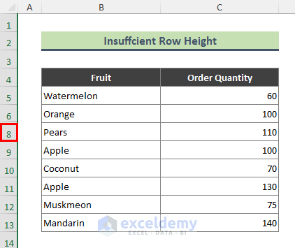 Unhidden Rows Are Not Visible Due to Insufficient Row Height in Excel
