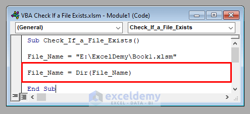 VBA Dir Function to Check If a File Exists in Excel VBA