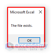 Output to Check If a File Exists in Excel VBA
