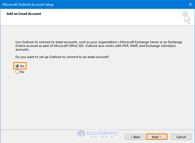 Setting up an Outlook Account