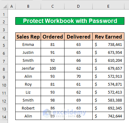 Perform a VBA Code to Protect Single Workbook with Password in Excel