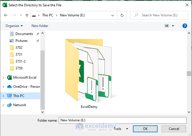 Selecting Folder to Save a Worksheet as a New File Using Excel VBA