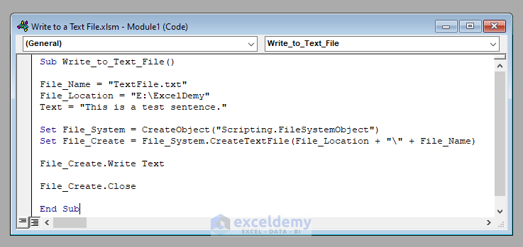 How to Write to a Text File Using Excel VBA - ExcelDemy