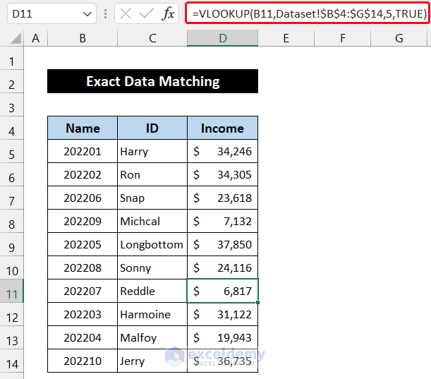 Keep Data Matching Case in Approximate Match to fix VLOOKUP Drag Down