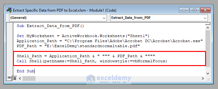 Opening PDF to Extract Specific Data from PDF to Excel Using VBA