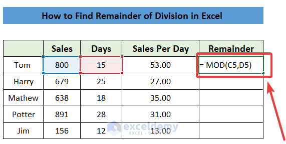 Formulas for Addition Subtraction Multiplication and Division in Excel