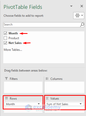 Apply Excel PivotTable Feature for Generating Reports