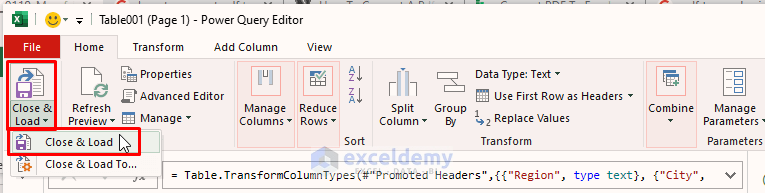 Load and Close-Convert PDF to Excel without Software