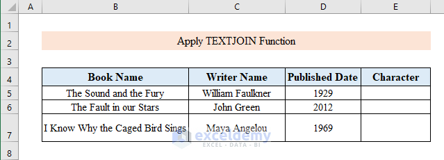 Apply TEXTJOIN Function to Add a Line in Excel