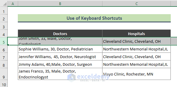 Use Keyboard Shortcut to Set Row Height to Fit Text
