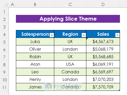 How to Change Slice Theme Colors, Fonts, and Effects in Excel