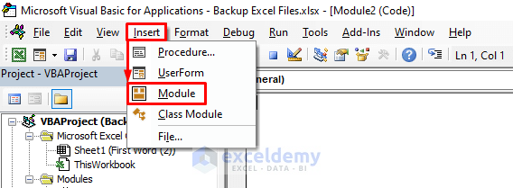 Embed Excel VBA to Backup Files to a Flash Drive