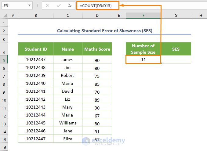 How to Calculate Standard Error of Skewness in Excel