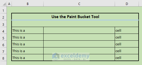 Changed Background of the Whole Worksheet in Excel