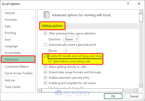 Enabling Drag and Drop Option to Change Cursor from Plus to Arrow in Excel