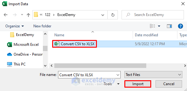 Open Power Query to Convert CSV to XLSX