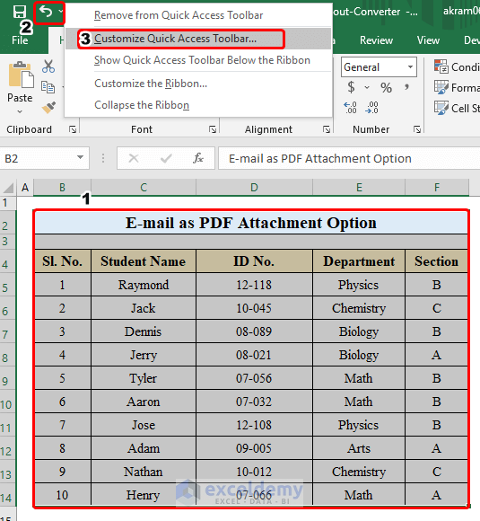 Email as PDF Attachment Option