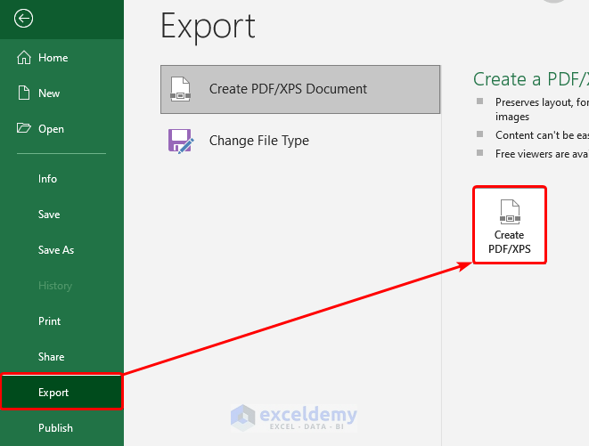 Use Export as PDF Option to Convert Excel to PDF