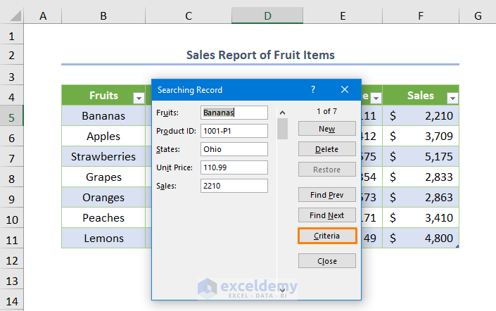 Searching with Criteria