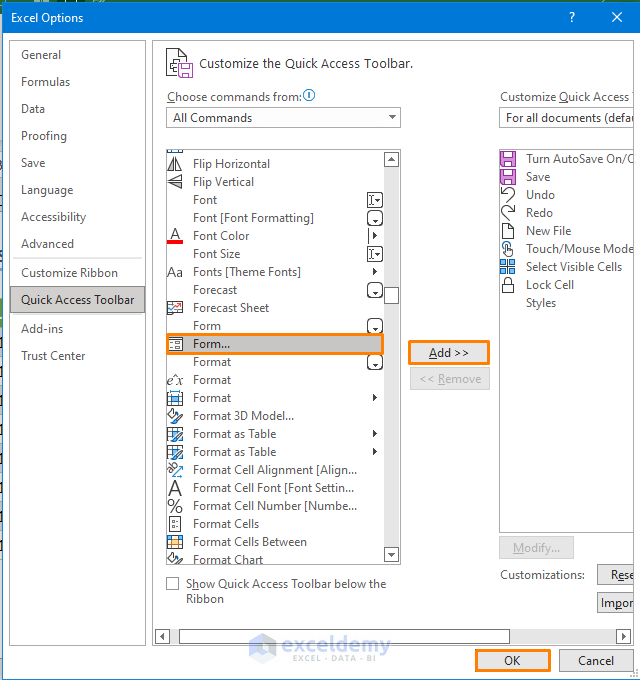 How to Create a Database in Excel with Form