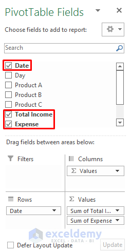 Create Weekly Income and Expense Report in Excel