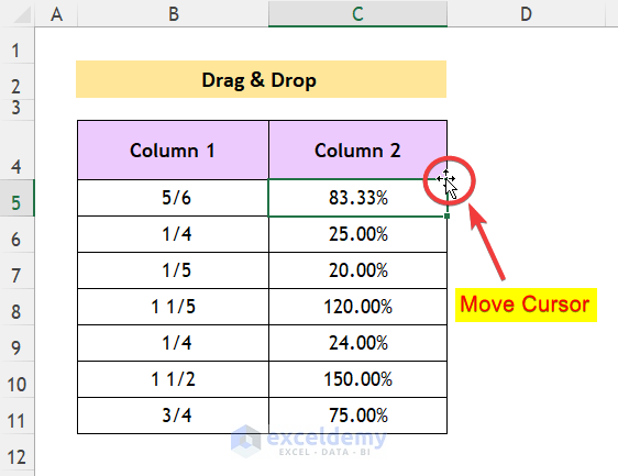 What Is the Drag & Drop in Excel?