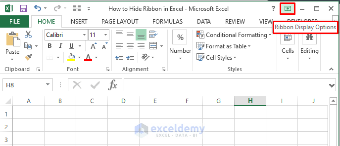 How to Hide Ribbon in Excel