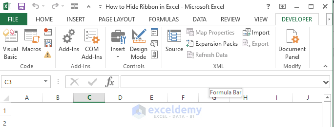 How to Hide Ribbon in Excel 