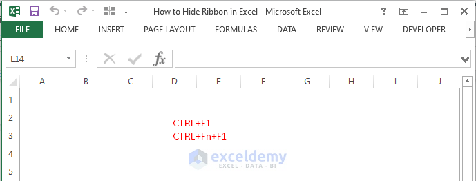 How to Hide Ribbon in Excel with Shortcut