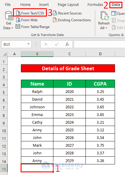 Use From Text/CSV Command to Import Text File to Excel Automatically