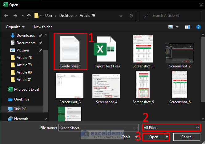 Apply File Tab to Import Text File to Excel Automatically
