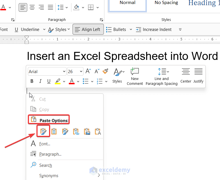 Use Ctrl+C and Ctrl+V to Copy and Paste an Excel Spreadsheet into Word