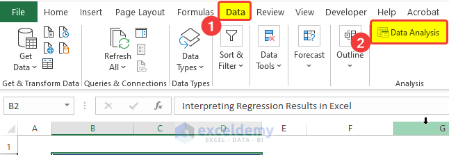 Interpret Regression Results in Excel 