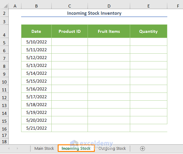 Dealing with Incoming Stock List