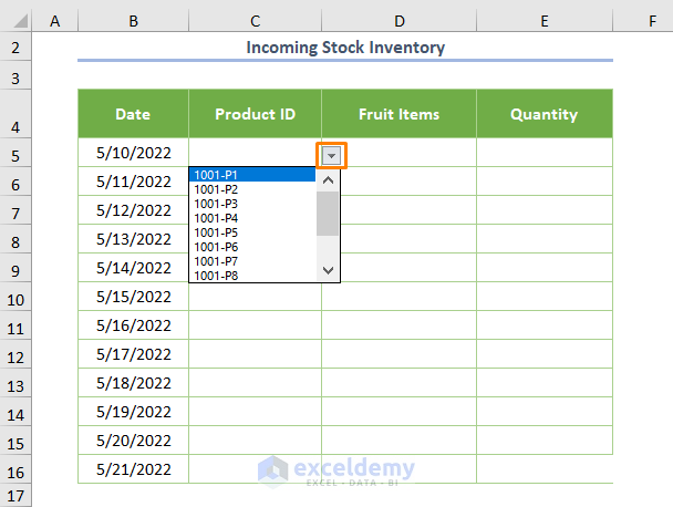 Dealing with Incoming Stock List