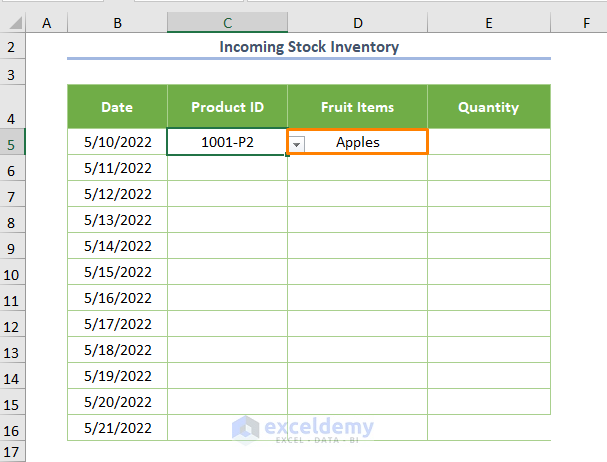 How to Maintain Store Inventory in Excel Dealing with Incoming Stock List