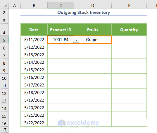 Dealing with Outgoing Stock List