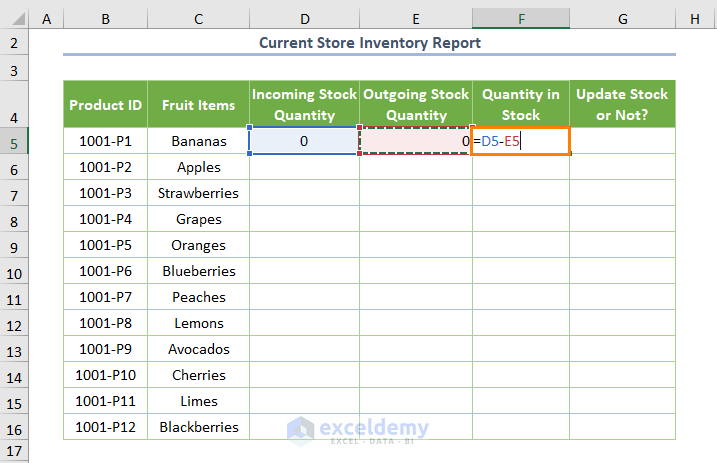 How to Maintain Store Inventory Report in Excel