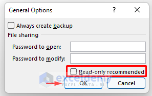 Disable Excel ‘Read-only-recommended’ Option