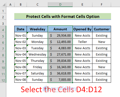 Make a Cell Read-Only by Using the Format Cells Command